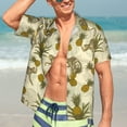 thumbnail image 4 of Uemuo Monkeys and Pinealpples Printed Regular Fit Short Sleeve Casual Hawaiian Shirt for Men,Aloha shirt,Tropical shirt,Floral print shirt,Vacation Beach shirt-X-Large, 4 of 9