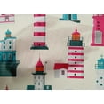 thumbnail image 5 of oneOone Cotton Poplin Pink Fabric Sea Lighthouse Craft Projects Decor Fabric Printed By The Yard 56 Inch Wide, 5 of 6