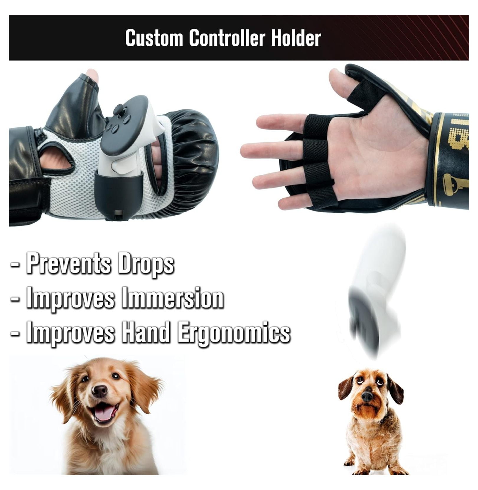 Ultimate Boxing Gloves - Updated Version and Improved Model VR Boxing Mitts Controller Accessory for Thrill of The Fight FitXR BoxVR - Rift S, Oculus 2, Index