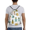 thumbnail image 2 of Kdxio Colorful Insects Print Drawstring Backpack Bag,Waterproof Draw String Back Sack, Gym Drawstring Bags Swim Bag For Unisex, 2 of 9