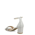 thumbnail image 5 of American Glamour Footwear Ingrid Robe Talon Bloc Largeur Moyenne Bride à la Cheville Argent, 5 of 5