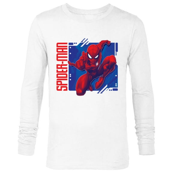 Marvel Spider-Man Leaping into Action All-Red - Long Sleeve T-Shirt for Men - Customized-White