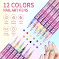 thumbnail image 3 of 12 Colors Nail Art Pens Set for Girls,Quick Dry Nails Doodle Pens for Girls,Nails Art Marker Pen Fine Tip for Home Salon Nail Art（0.5mm Pen Nib）, 3 of 14