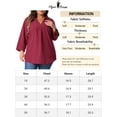 thumbnail image 6 of Agnes Orinda Plus Size Blouses for Women 3/4 Sleeve V Neck Work Shirts Casual Blouse 3X Burgundy, 6 of 6
