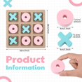 thumbnail image 2 of Juego Tic Tac Toe de madera, 18 x 18 cm, rosa y azul, 2 of 6