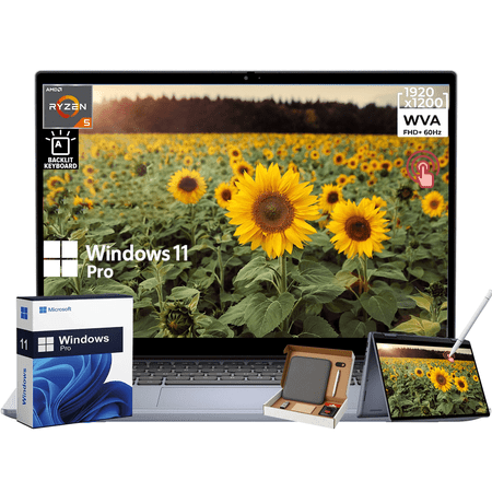 Dell Inspiron 14 7445 2-in-1 Laptop, 14" FHD+ Touchscreen, AMD Ryzen 5 8640HS, 16GB DDR5 RAM, 512GB SSD, Fingerprint, Backlit Keyboard, Win11 Pro