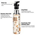 thumbnail image 3 of Yayeee 20oz Insulated Water Bottle Double Wall Stainless Steel with Flip Straw Lid, Orange Fall Pumpkin, 3 of 7