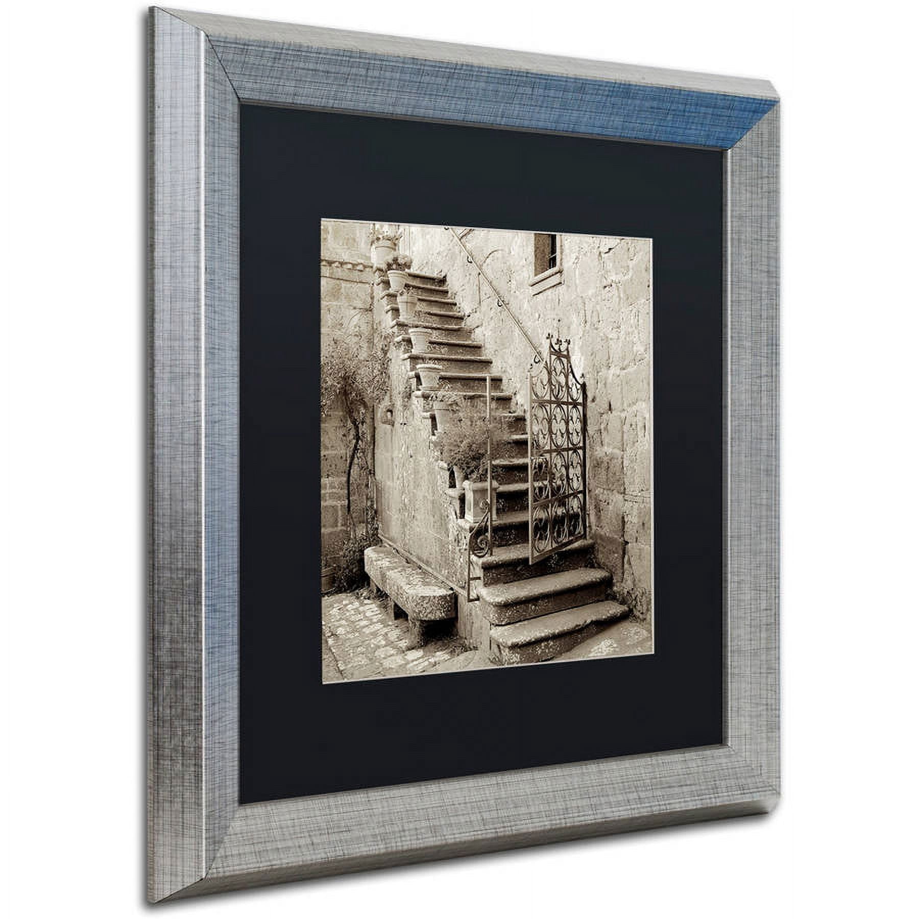 Trademark Fine Art "Umbria Scala I" Canvas Art by Alan Blaustein, Black Matte, Silver Frame
