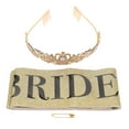 thumbnail image 2 of Bride Sash Crown Kit, Party Bride Sash Crown Sparkling Rhinestones Regulable Design Attractive Decorative  For Parties Gold, 2 of 8