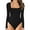 Black, variant on LELINTA Women Bodysuit Casual V Neck Tummy Control Shapewear Bodysuit Long Sleeve Tops Slimming Thong Bodysuit Bodycon Basic Bodysuit Tops