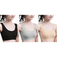 thumbnail image 3 of Matchstick Women Cotton Sports Bras Plus Size Wireless Bralette Top, 3-Pack, 3 of 5