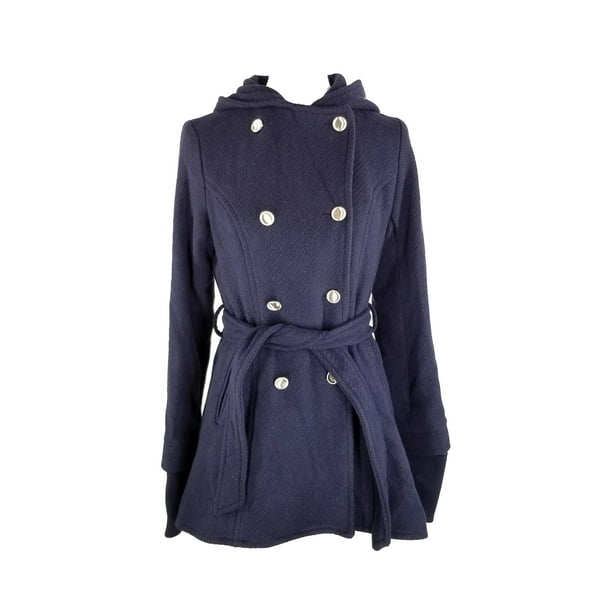 New Womens Jessica Simpson Double Ted Hooded Pea Coat Jacket Small Blue Com New Womens Jessica Simpson Double, Womens Hooded Peacoat Small Jacket