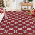 thumbnail image 2 of 8x10 Area Rug Red Christmas Entryway Carpet Xmas Holiday Decor Kitchen Carpet Snowflake Washable Non Slip Indoor Mat Decorative Throw Rug for Living Room Bedroom Dining Room Bathroom, 2 of 9