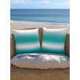 thumbnail image 5 of Outdoor Pillows Waterproof, Ombre Turquoise Throw Pillows with Inserts Included, Modern Abstract Art Gradient Indoor Outdoor Decorative Lumbar Pillow for Bed/Couch/Patio 16"x16", 2Pcs, 5 of 8