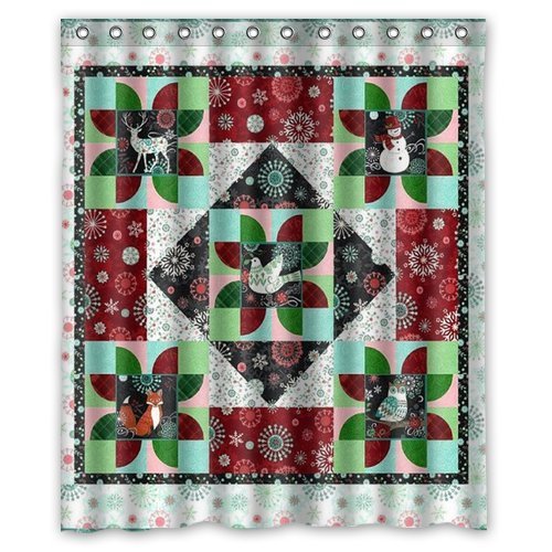 ABPHQTO Cortina de ducha con diseño de copos de nieve Cortina de ducha impermeable 150x180 cm