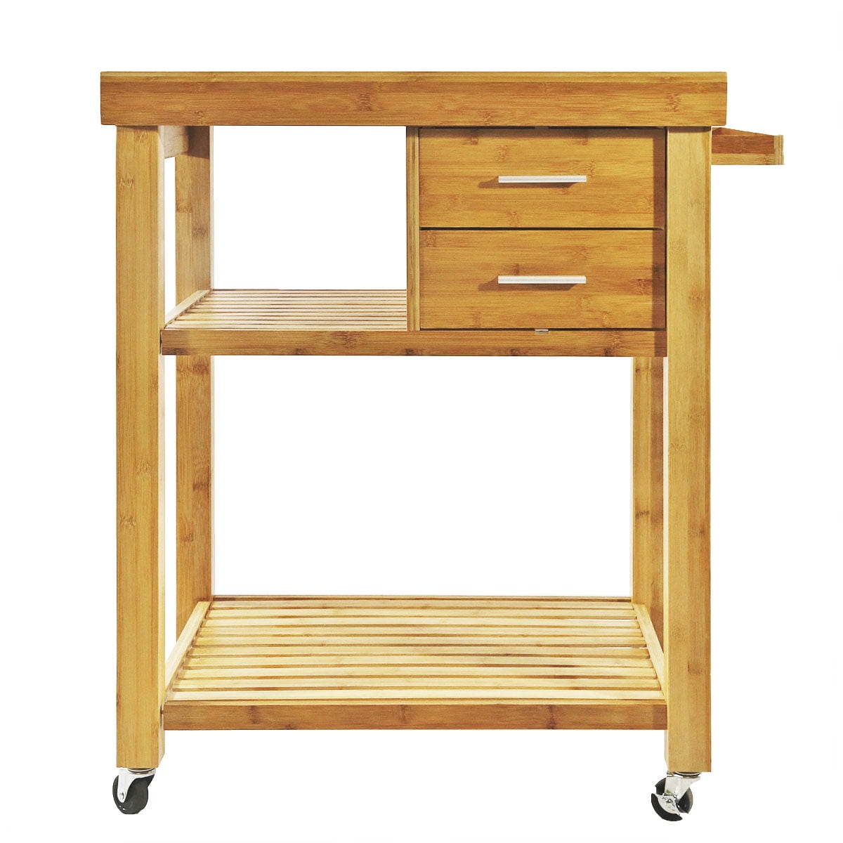 Rolling Bamboo Kitchen Island Cart Trolley Cabinet W Towel Rack Rolling Bamboo Kitchen Island Cart Trolley Cabinet W Towel Rack Drawer Shelves