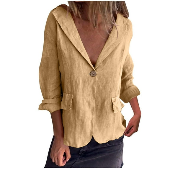 LYXSSBYX Long Sleeve Shirts for Women Women's Solid Color Casual Fashion Long-sleeved Cardigan Jacket Coat Top