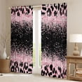 thumbnail image 2 of Homewish Cheetah Print Girl Black Out Curtains,Black Pink Curtains Pack of 2 (42x63 Each),Bling Glitter Bedroom Curtains,Microfiber Bedroom Decor, 2 of 6