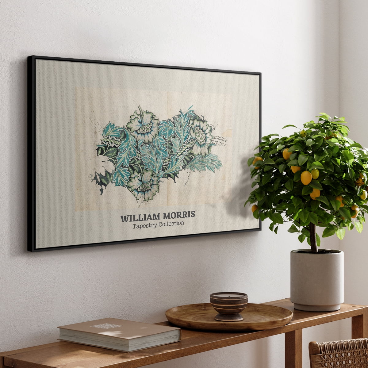Vintage Abstract Print-XXXIX Framed in Black Wood Gallery Wrapped Canvas 27 in. x 41 in.