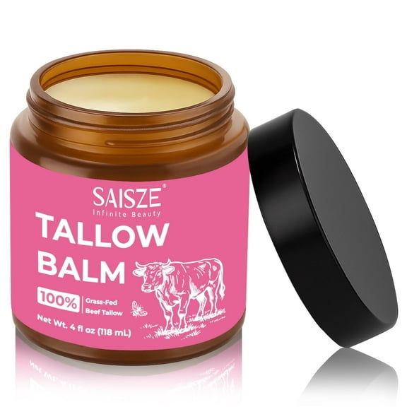 SAISZE Tallow Balm for Skin, 100% Grass-Fed Beef Tallow Balm for Body & Face Moisturizer with Olive Oil for All Skin Types, 4 fl oz