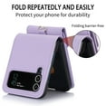 thumbnail image 5 of Dteck for Samsung Galaxy Z Flip 3 Wallet Case,Leather Case with 3 Accordion Card Slots and RFID Blocking Adjustable Crossbody Strap for Unisex,Lightpurple, 5 of 7