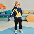 thumbnail image 2 of ZXLBBD Boys Hoodies Sweatshirts Lined Pullover Warm Long Sleeve Soft Top for Toddler Youth Casual Relaxed Fit Outdoor Daily Wear Size 3 Y-4 Y, 2 of 7
