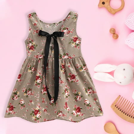 

Leutsin Toddler Kids Baby Girl Summer Seaside Beach Dress Sling Skirt Floral Skirt