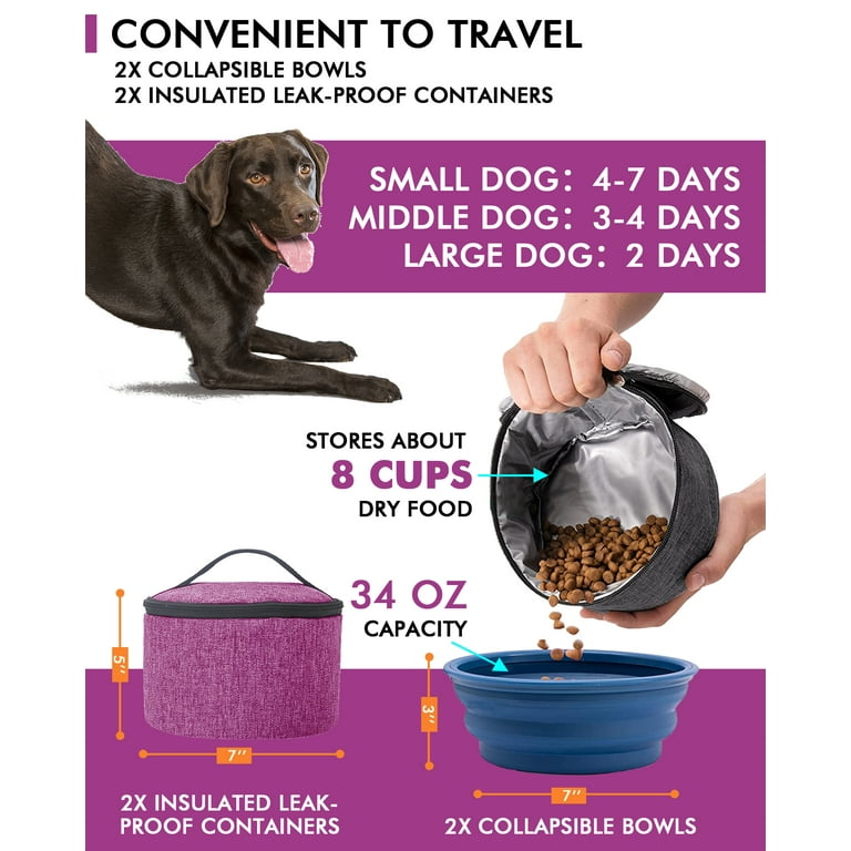 SoarDream Multi Function Dog Travel Bag Airplane Approved Dog Gear Overnight Bags for Traveling for Dogs Cats Weekend Organizer Bag Purple