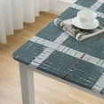 thumbnail image 4 of BANET Fall Vinyl Checkered Tablecloth, Rectangle Tablecloths Wipeable Table Cloth Cover for Square Tables, Kitchen, Dining Room Table, Crafting Grey white, 4 of 7