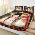 thumbnail image 3 of Manfei Merry Xmas Twin Sheet Sets,Cartoon Girls Twin Fitted Sheet,Happy New Year Flat Sheet For Teens,Ultra Soft Home Decor,3pcs, 3 of 7