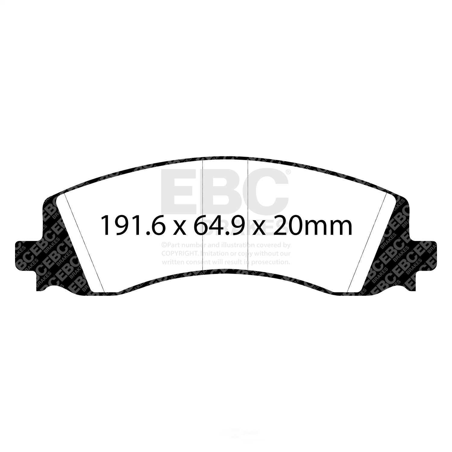 EBC Brakes DP63124 6000 Series Greenstuff Truck/SUV Brakes Disc Pads, FMSI Pad No. D2225