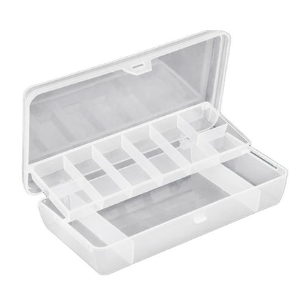 Yokua Plastic Tray Compartments Fishing Lure Tackle Box Two-Sided Storage Cases Box