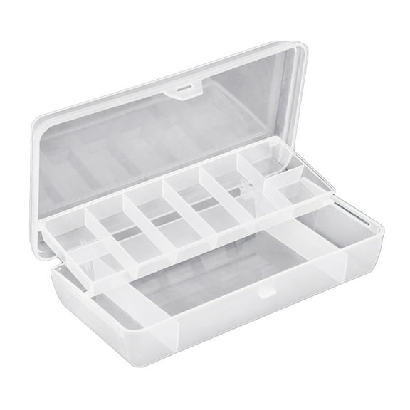 Yokua Plastic Tray Compartments Fishing Lure Tackle Box Two-Sided Storage Cases Box