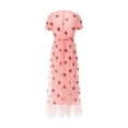 thumbnail image 4 of Douhoow Women Princess Long Dress Strawberry Sequin Mesh Dress V-Neck Lace-up Tutu Dress, 4 of 9