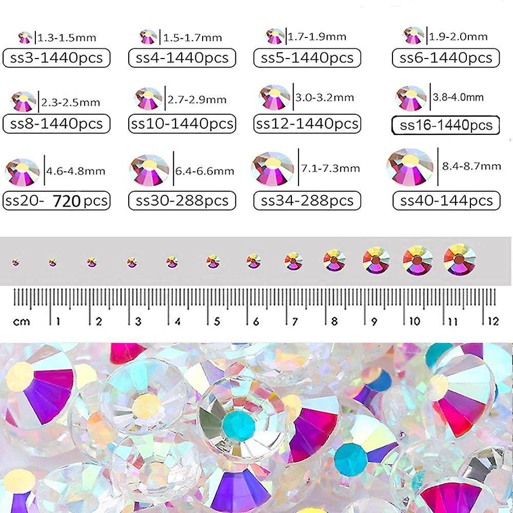 Flat Back Nail Crystals, Glass Crystal Rhinestones for Craft Nails Dance  Costumes 