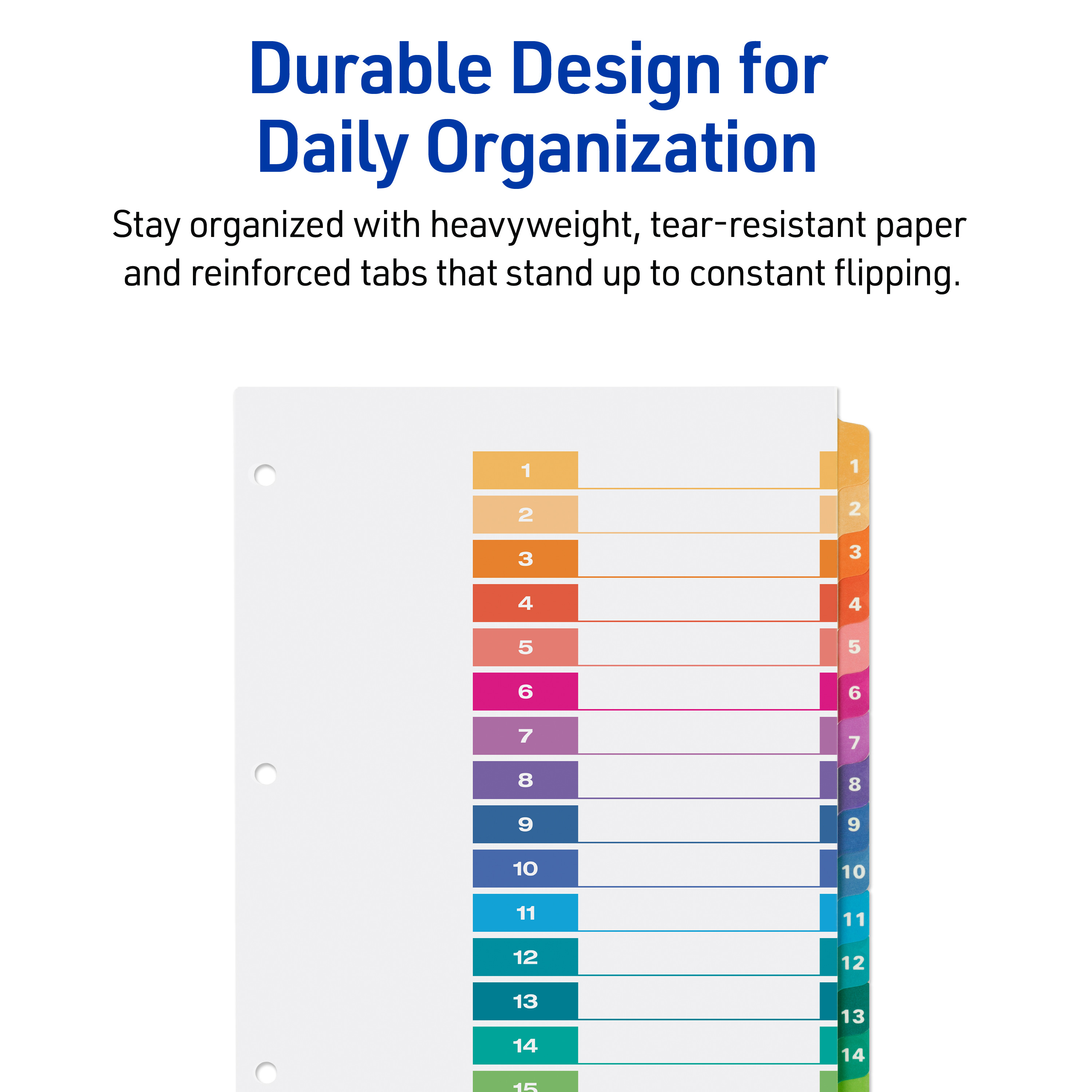 Avery Dividers, 15 Tabs, Ready Index, (3 Sets of 11074)