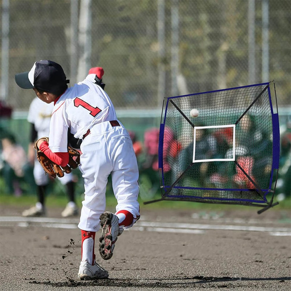 Uozonit Cible De Frappe Baseball Réglable – Filet D’entraînement En Nylon Résistant – 4 Sangles, Hauteur Ajustable – Pour Lancer, Frapper, Attraper – Intérieur/extérieur