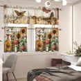 thumbnail image 2 of Butterfly Sunflower Mushroom Kitchen Curtains Sets Valance for Kitchen Windows, Small Short Curtains Window Treatments Valance Sets for Kitchen Cafe 3 Piece Kitchen Curtains, 2 of 6