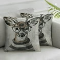 thumbnail image 3 of Deer Flannel Fleece Pillow Cushion Cover, Dressed up Reindeer Headed Human Hipster Style with Glasses Stripped Shirt, Decorative Square Accent Pillow CaseCharcoal Grey White, 3 of 7
