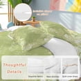 thumbnail image 4 of Spring Leaf Queen Size Comforter Set, Simple White Sage Green Plants Leaves Silhouette Bedding for All Seasons, 4 Pcs Bed Set, 1Quiltcover (90"x92") ,1Sheet(94"x116"), 2Pillowcases (30"x20"), 4 of 9