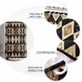thumbnail image 3 of Brown Geometric Shower Curtain, 48" x 72", Vintage National Style Waterproof Bathroom Curtain Washable Shower Curtain Set with 12 Hooks, 3 of 6