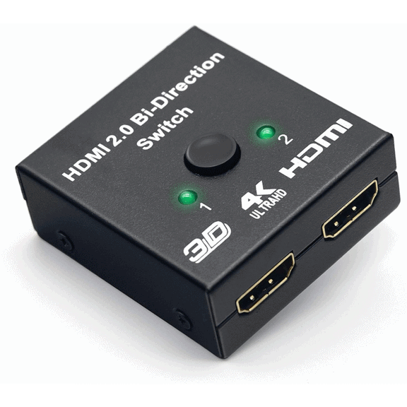 HDMI Switch 2 in 1 Out 4K 60hz HDMI Switcher 2 Port, Bi-Directional HDMI Switch Splitter 2 x 1/1 x 2, No Power Required, Sharing HD Video, PC Gaming Accessories