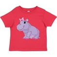 thumbnail image 3 of Inktastic Cute Purple Hippo Girls Toddler T-Shirt, 3 of 5