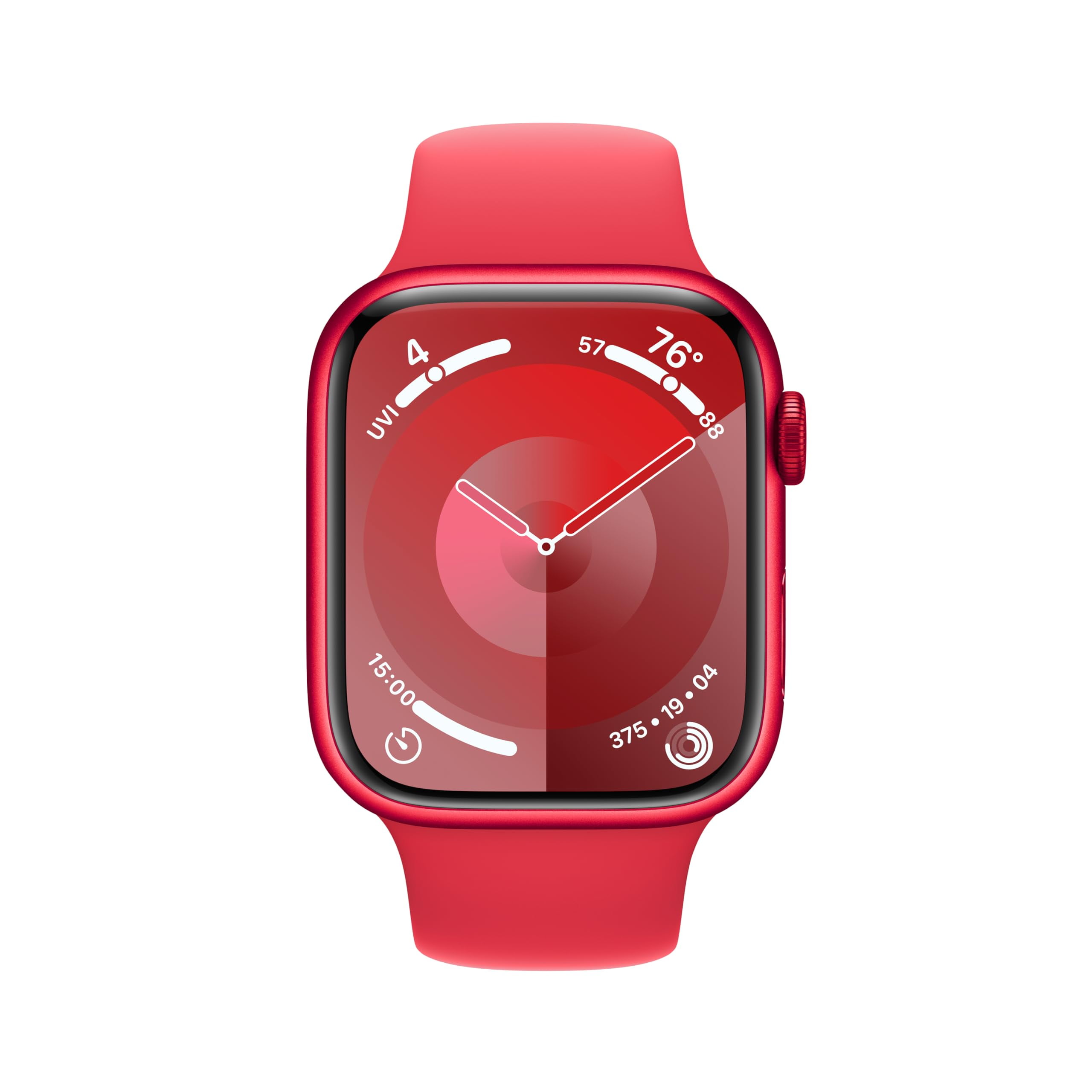Restored Apple Watch Series 9 [GPS 45mm] Smartwatch with (Product) RED Aluminum Case with (Product) RED Sport Band M/L (Refurbished)