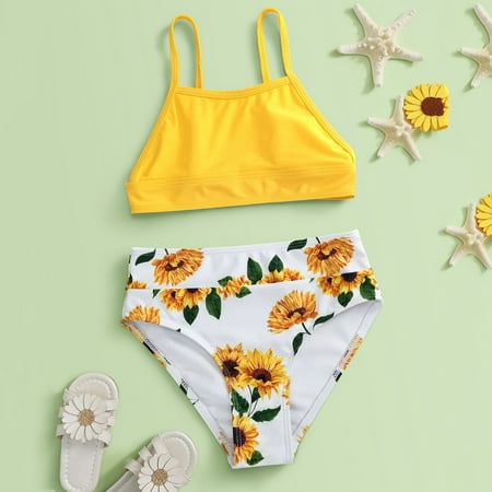 

Gubotare Set Girls Summer Hollow Ruffles Swimwear Kids Swimsuit Outfits Infant Bikini Girls Swimwear Girls Slim Swimsuit Yellow 9 Years