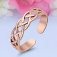 thumbnail image 3 of 3mm Celtic Design Toe Band Ring 925 Sterling Silver Thin Adjustable Stylish Rings For Women, 3 of 5