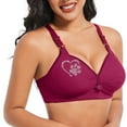 thumbnail image 7 of BLTIBY Seamless Everyday Bras for Women Valentine's Day Printed Wireless Bra Comfortable No Underwire Bralettes Wine XL, 7 of 7