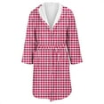 thumbnail image 4 of Women's Fleece Plush Robe Long Warm Plush Bathrobe Loungewear Jacket Printed Comfort Robe, 4 of 5