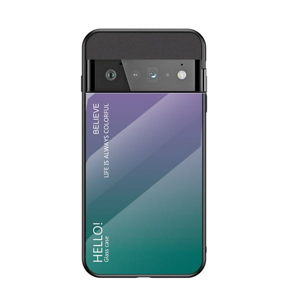 for Google Pixel 7 Case [Military Grade Shockproof] Stylish Tempered Glass Back Luxury Slim Protective Two Layers Hard PC Soft Silicone Rugged Women Men Anti-Scratch Cover,Purple
