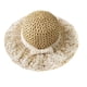 thumbnail image 5 of Sombrero de paja Salvador Visera para el sol Bohemia ala de encaje para festivales viajes cortos vacaciones para niños, 5 of 10